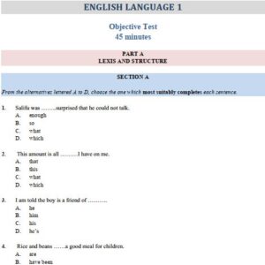 English 2018 Private BECE Past Questions (PDF)