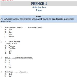 French 2018 BECE Past Questions and Answers (PDF)