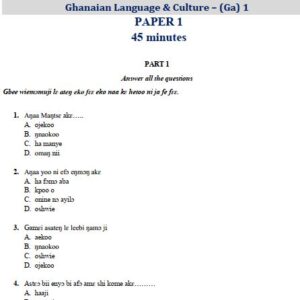 Ga 2018 BECE Past Questions (PDF)