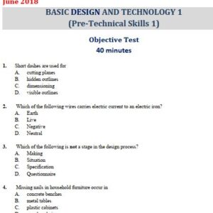 BDT Pre-Technical Skills 2018 BECE Past Questions and Answers (PDF)