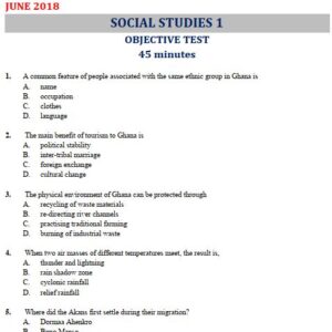 Social Studies 2018 BECE Past Questions and Answers (PDF)