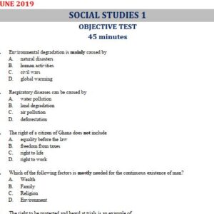 Social Studies 2019 BECE Past Questions and Answers (PDF)