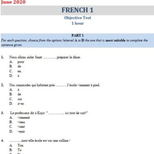 French 2020 BECE Past Questions & Answers - PDF