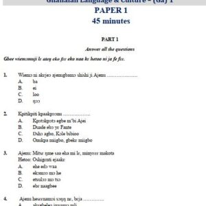 Ga 2020 BECE Past Questions - PDF