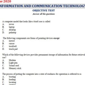 ICT 2020 BECE Past Questions & Answers - PDF