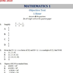 Mathematics 2020 BECE Past Questions & Answers - PDF