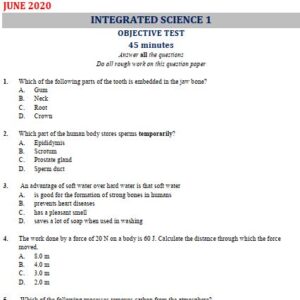Integrated Science 2020 BECE Past Questions & Answers - PDF