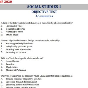 Social Studies 2020 BECE Past Questions & Answers - PDF