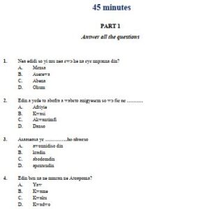 Akuapem Twi 2021 BECE Past Questions only (PDF)