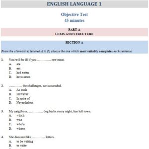 English 2021 BECE Past Questions and Answers (PDF)