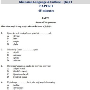Ga 2021 BECE Past Questions only (PDF)