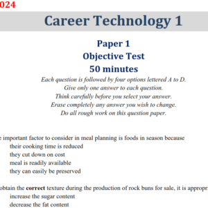 Career Technology 2024 BECE Past Questions and Answers - PDF