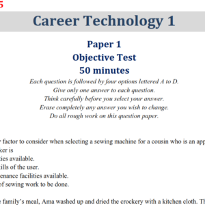 Career Technology 2025 BECE Past Questions and Answers - PDF