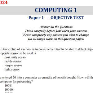 Computing 2024 BECE Past Questions and Answers - PDF