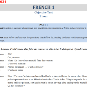 French 2024 BECE Past Questions and Ans - PDF