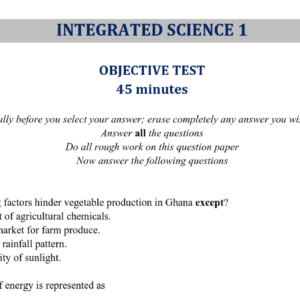 Integrated Science 2025 BECE Past Questions and Answers - PDF